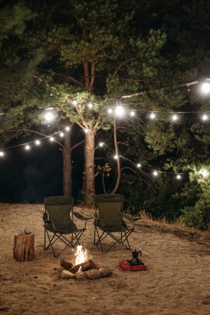calm campsite environment night